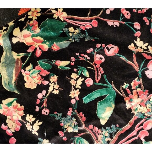 Set Of 2 Artistic Velvet Floral Quilted Black Pillow Covers.  21 inch - Picture 3 of 9